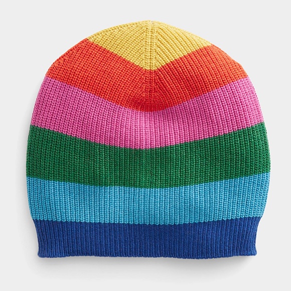 United Colors of Benetton unisex wool and cashmere striped hat tuque NWT - Picture 1 of 6